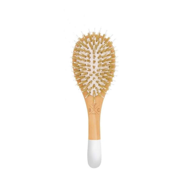 Brosse en bois démêlante et lissante petit modèle - Picots sanglier / nylon - Nuoo